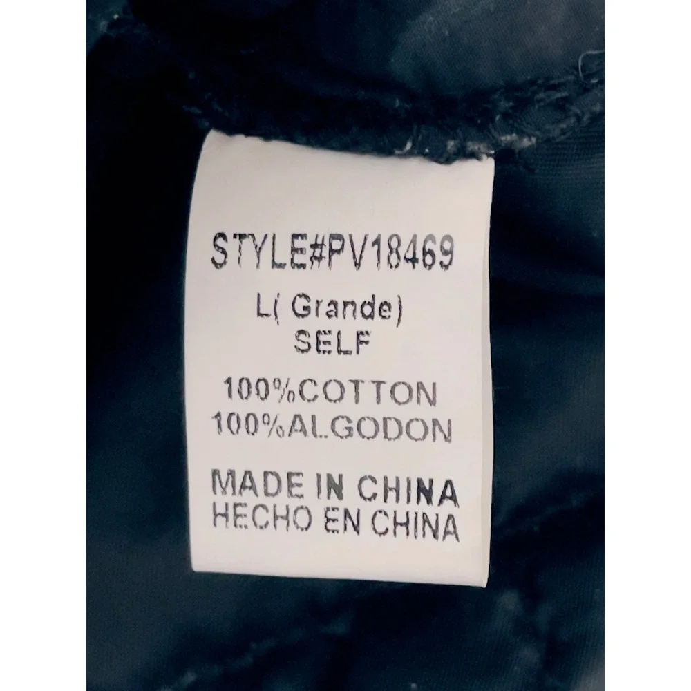 Papermoon Women Quilted Vest Large Black Mock Neck Full Zip Pockets NWT - Picture 6 of 7